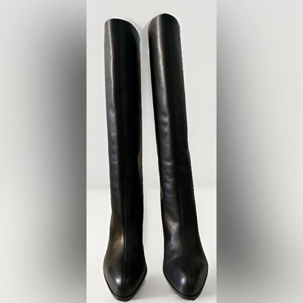 Massimo Dutti Women’s Leather Boots 1003/650 Black Size 37 EU / 6 US - Picture 2 of 6